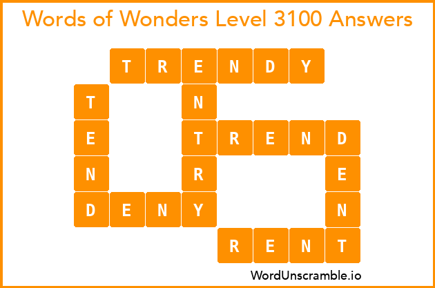 Words of Wonders Level 3100 Answers