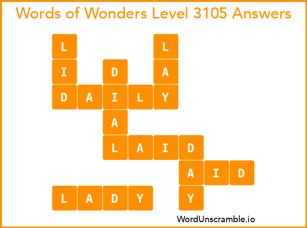 Words of Wonders Level 3105 Answers