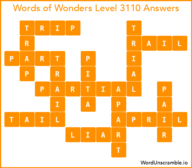 Words of Wonders Level 3110 Answers