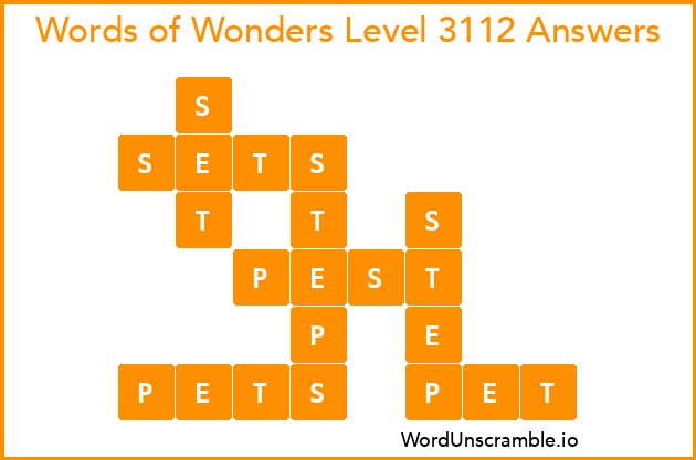 Words of Wonders Level 3112 Answers
