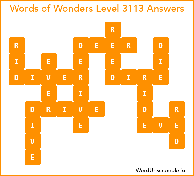 Words of Wonders Level 3113 Answers