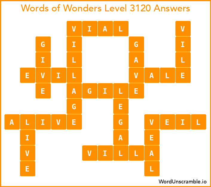 Words of Wonders Level 3120 Answers