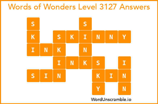 Words of Wonders Level 3127 Answers
