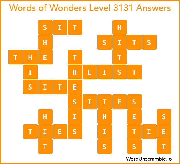 Words of Wonders Level 3131 Answers