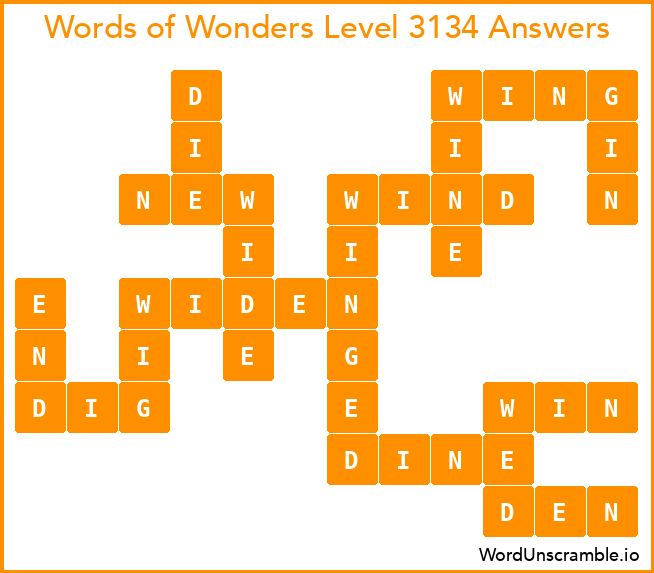 Words of Wonders Level 3134 Answers