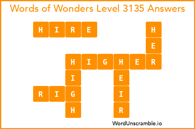 Words of Wonders Level 3135 Answers