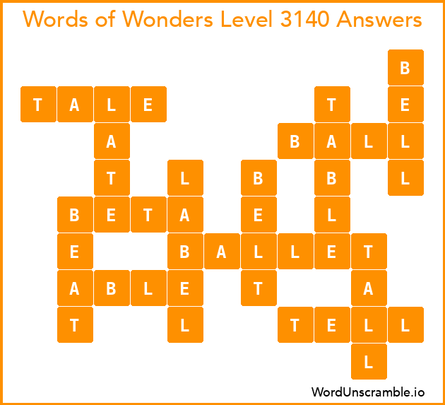 Words of Wonders Level 3140 Answers