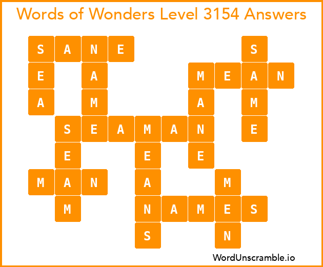 Words of Wonders Level 3154 Answers