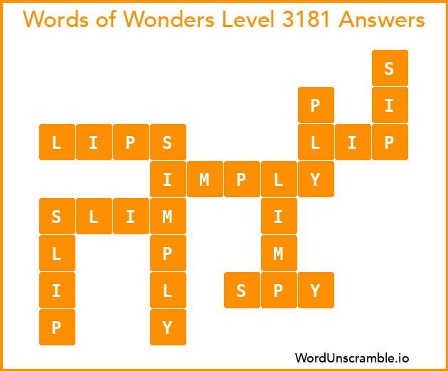 Words of Wonders Level 3181 Answers
