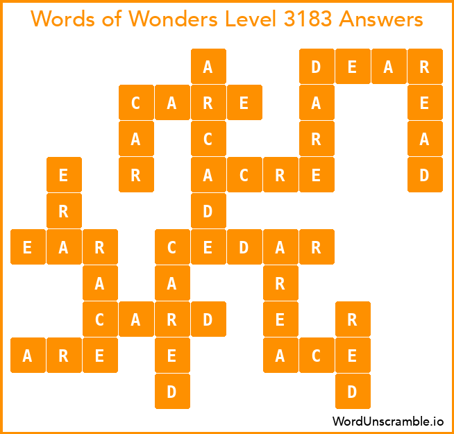 Words of Wonders Level 3183 Answers