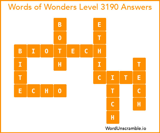 Words of Wonders Level 3190 Answers