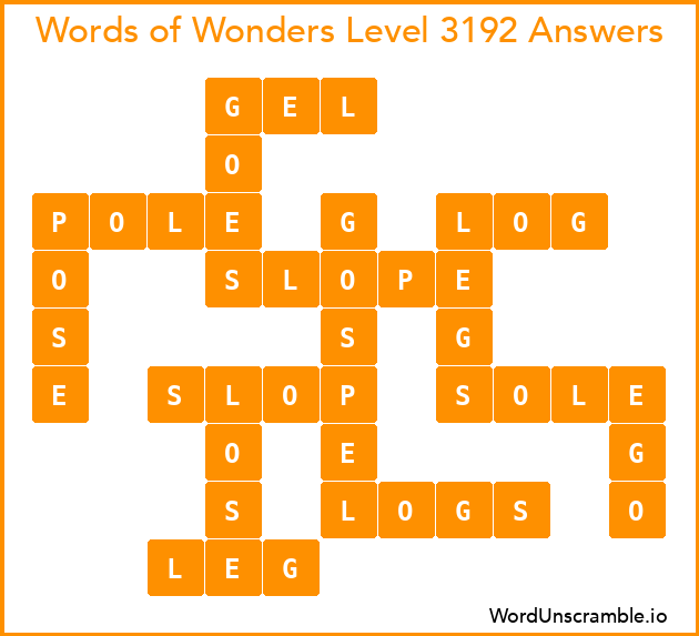 Words of Wonders Level 3192 Answers