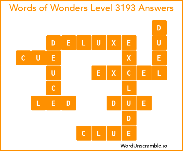 Words of Wonders Level 3193 Answers