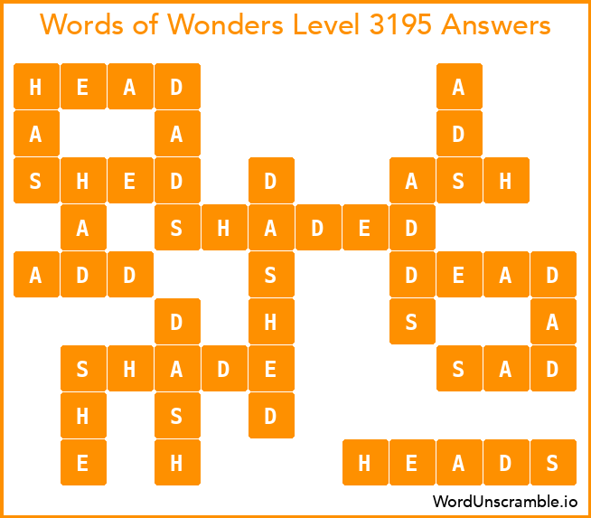 Words of Wonders Level 3195 Answers