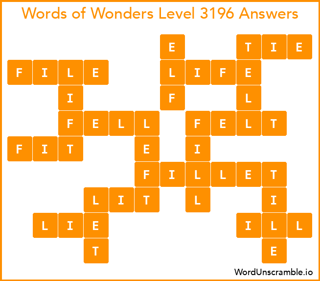 Words of Wonders Level 3196 Answers