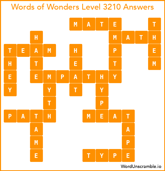 Words of Wonders Level 3210 Answers