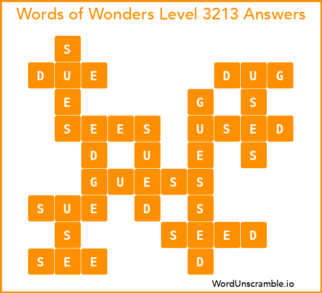 Words of Wonders Level 3213 Answers