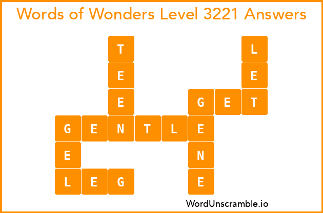 Words of Wonders Level 3221 Answers
