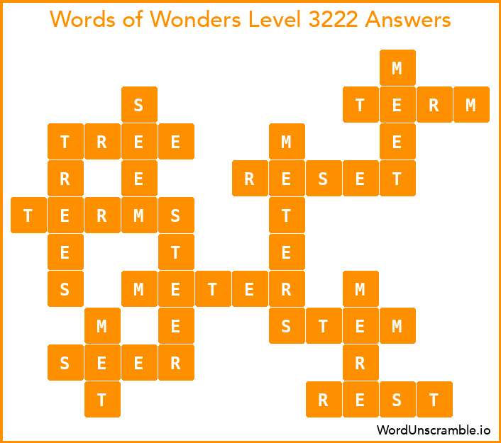 Words of Wonders Level 3222 Answers