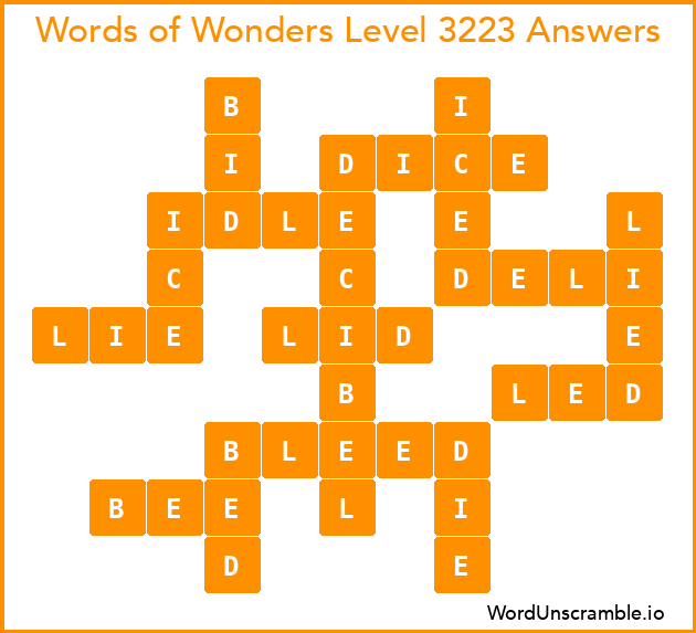 Words of Wonders Level 3223 Answers