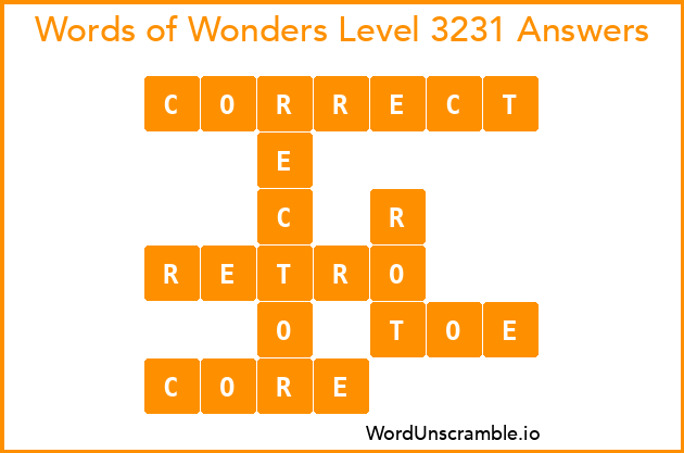 Words of Wonders Level 3231 Answers
