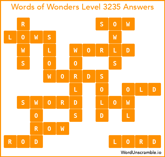 Words of Wonders Level 3235 Answers