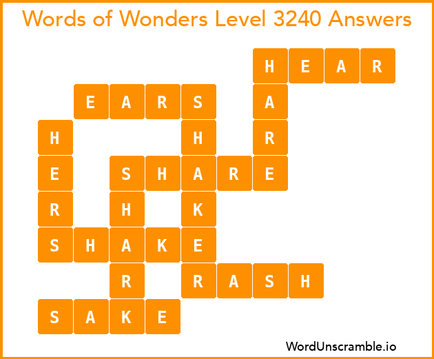 Words of Wonders Level 3240 Answers