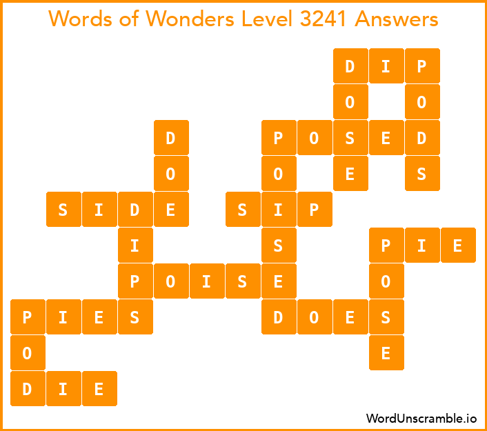 Words of Wonders Level 3241 Answers