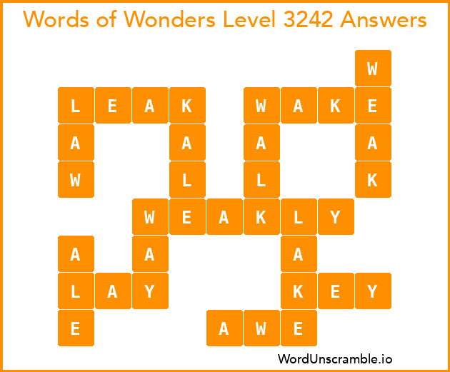 Words of Wonders Level 3242 Answers