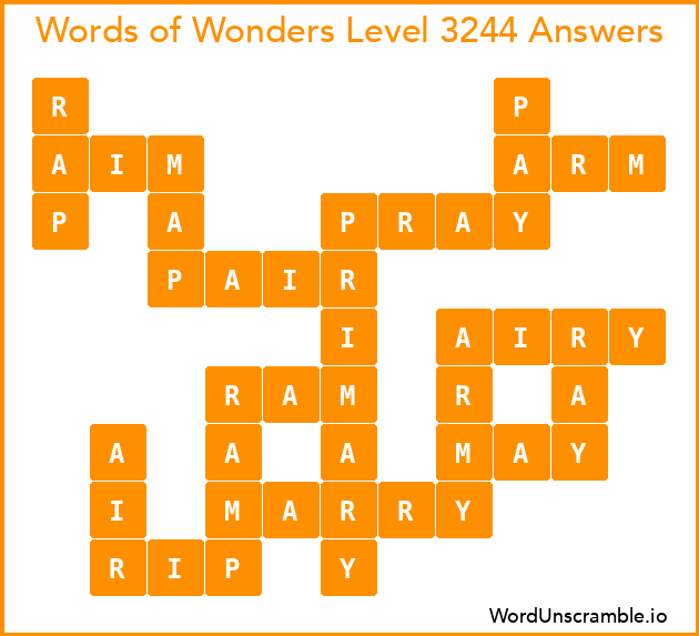 Words of Wonders Level 3244 Answers