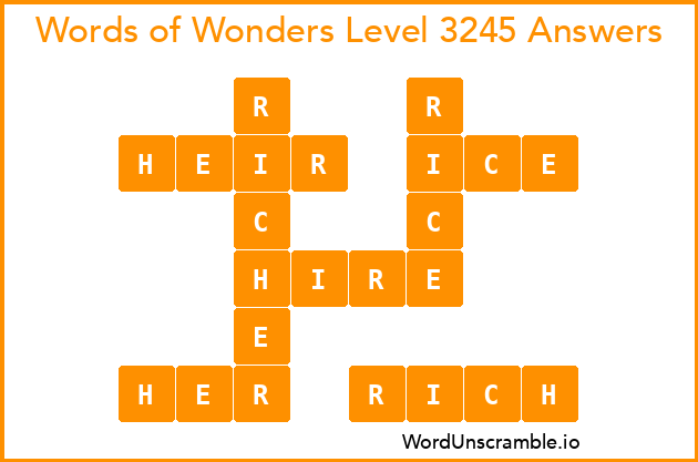 Words of Wonders Level 3245 Answers