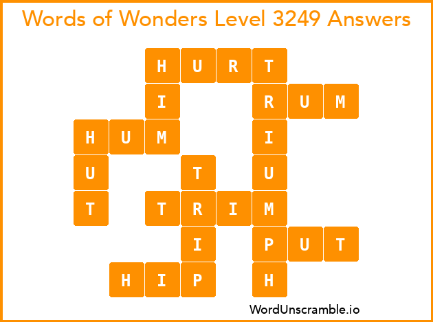 Words of Wonders Level 3249 Answers