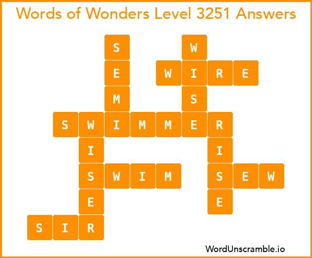 Words of Wonders Level 3251 Answers