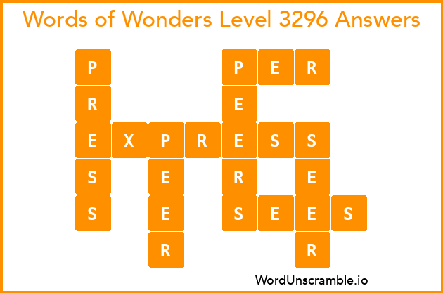 Words of Wonders Level 3296 Answers