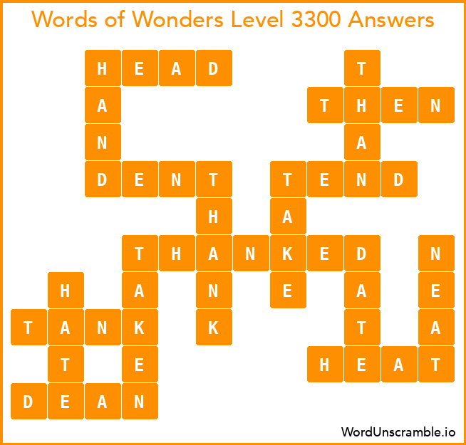 Words of Wonders Level 3300 Answers