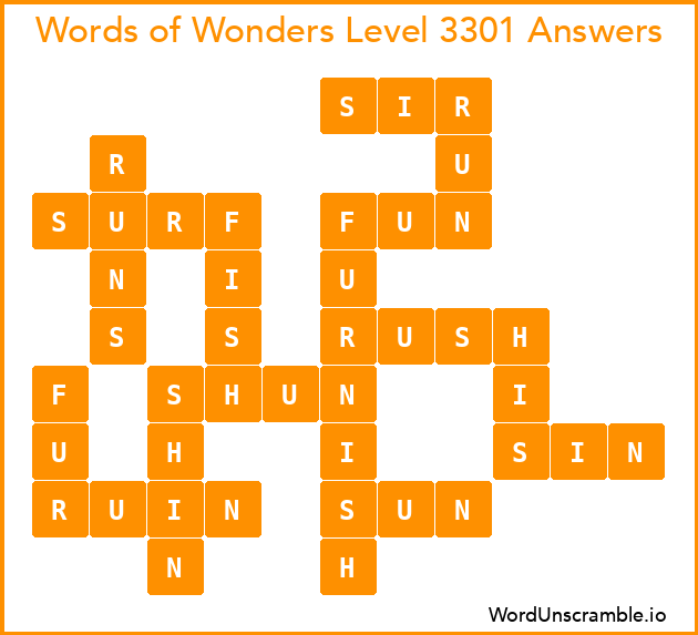 Words of Wonders Level 3301 Answers