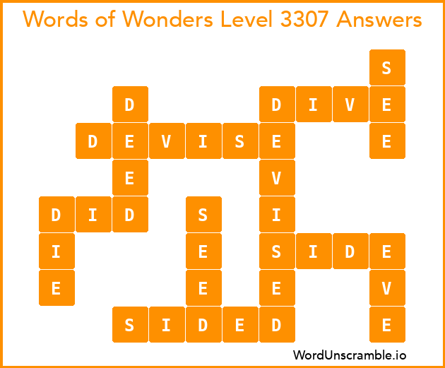Words of Wonders Level 3307 Answers