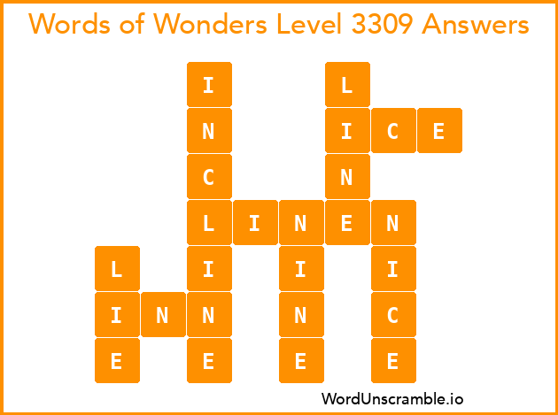 Words of Wonders Level 3309 Answers