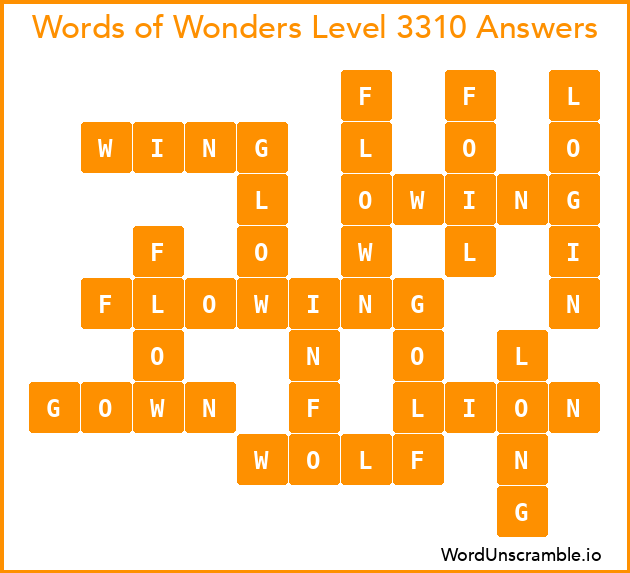 Words of Wonders Level 3310 Answers