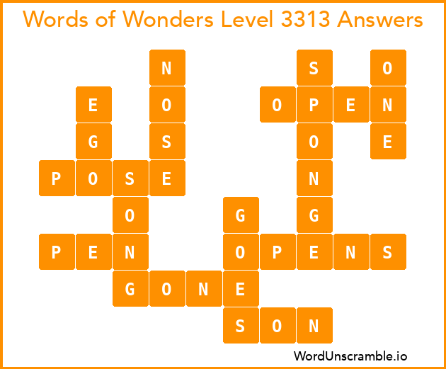 Words of Wonders Level 3313 Answers