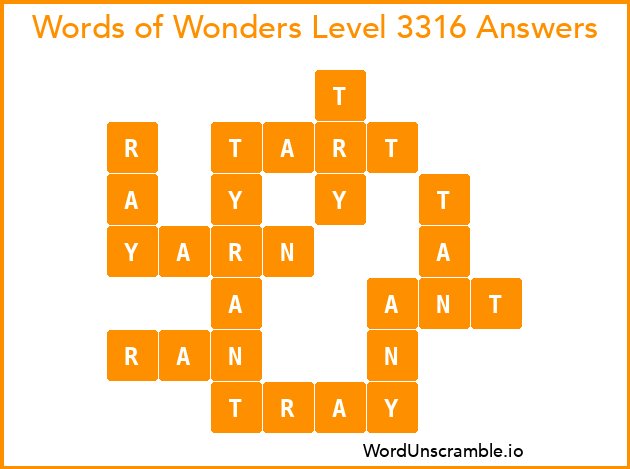 Words of Wonders Level 3316 Answers