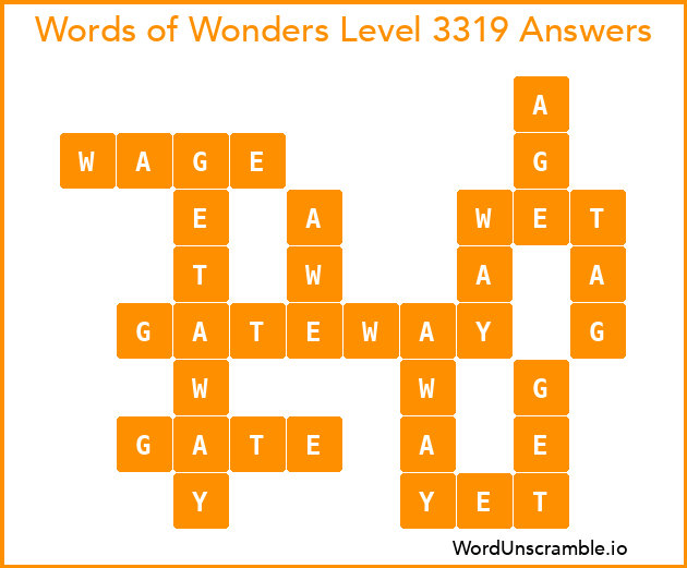 Words of Wonders Level 3319 Answers