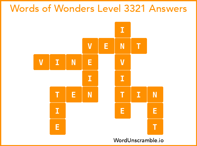 Words of Wonders Level 3321 Answers