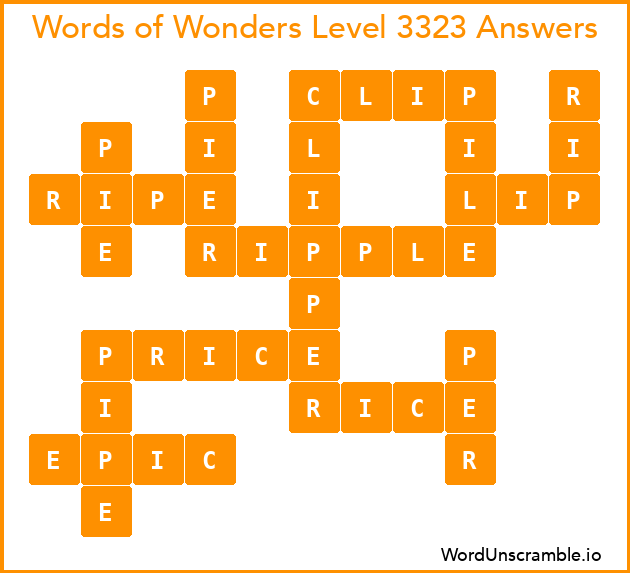 Words of Wonders Level 3323 Answers