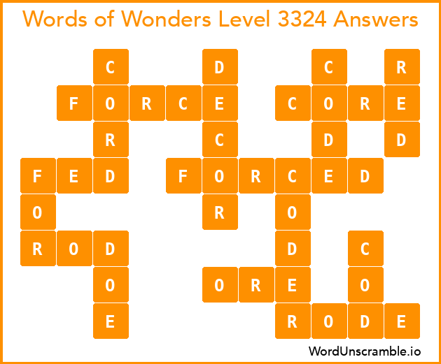 Words of Wonders Level 3324 Answers