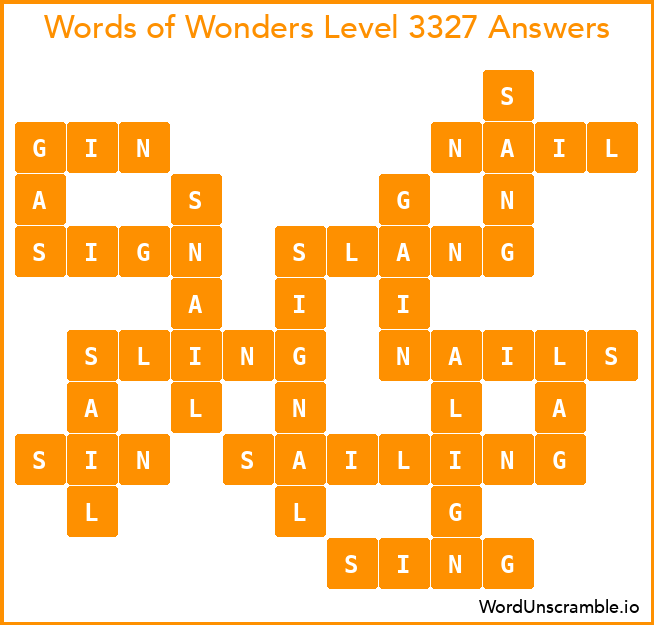 Words of Wonders Level 3327 Answers