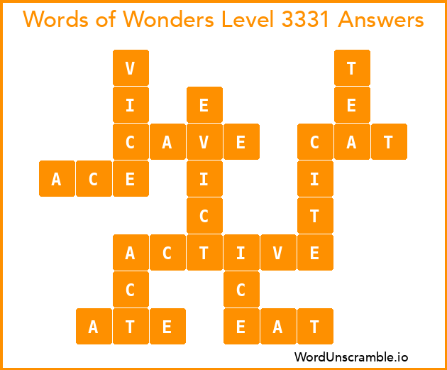 Words of Wonders Level 3331 Answers