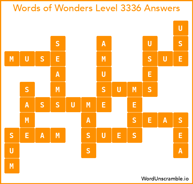 Words of Wonders Level 3336 Answers