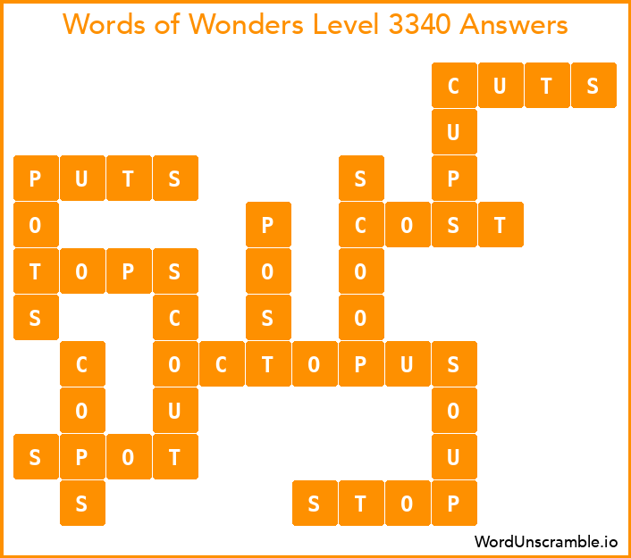 Words of Wonders Level 3340 Answers