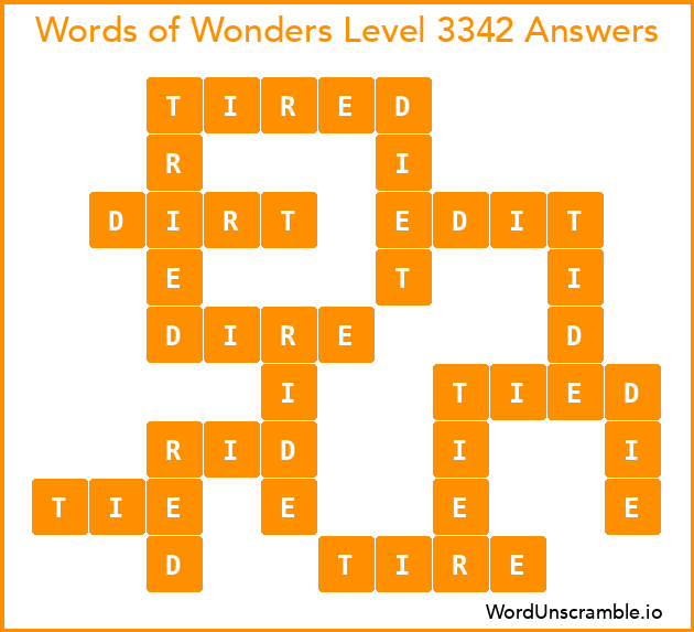 Words of Wonders Level 3342 Answers